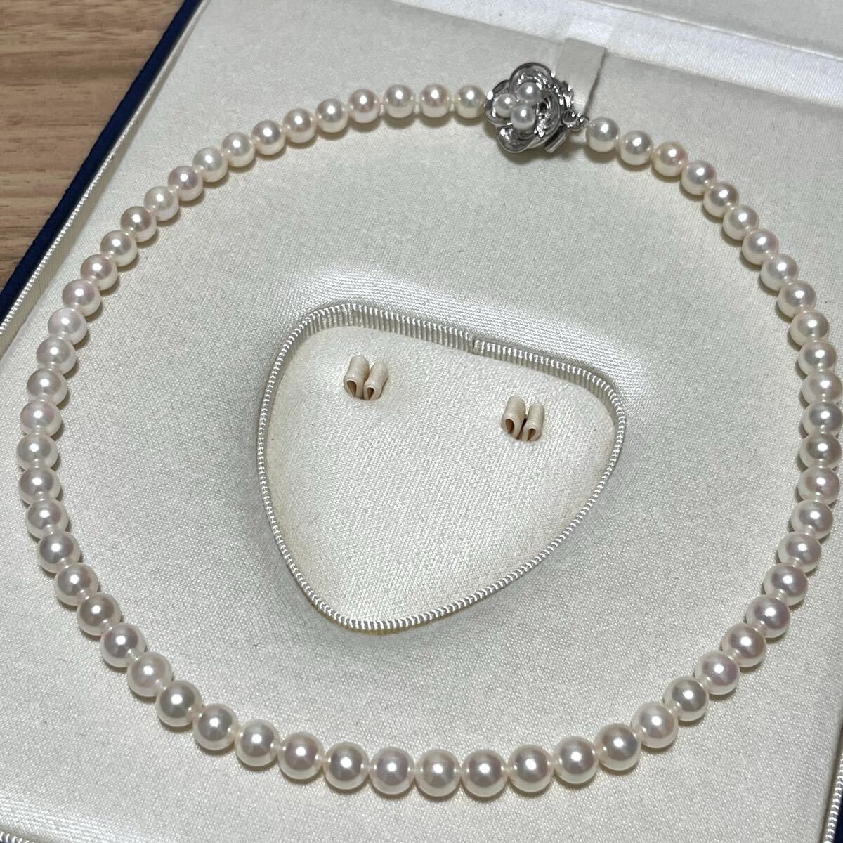 照り最強!! オーロラ アコヤ真珠 6.5-7.0mm 41cm ホワイト ネックレス 本真珠 アクセサリー SILVER pearl あこや パール拍卖