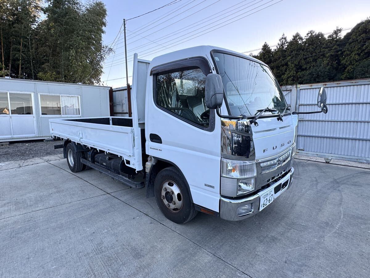 三菱 キャンター 平ボディ ロング 車検令和8年11月迄 平成30年式 AT車 ETC 電格ミラー バックカメラ 新品メッキパーツ フレーム腐食なし拍卖