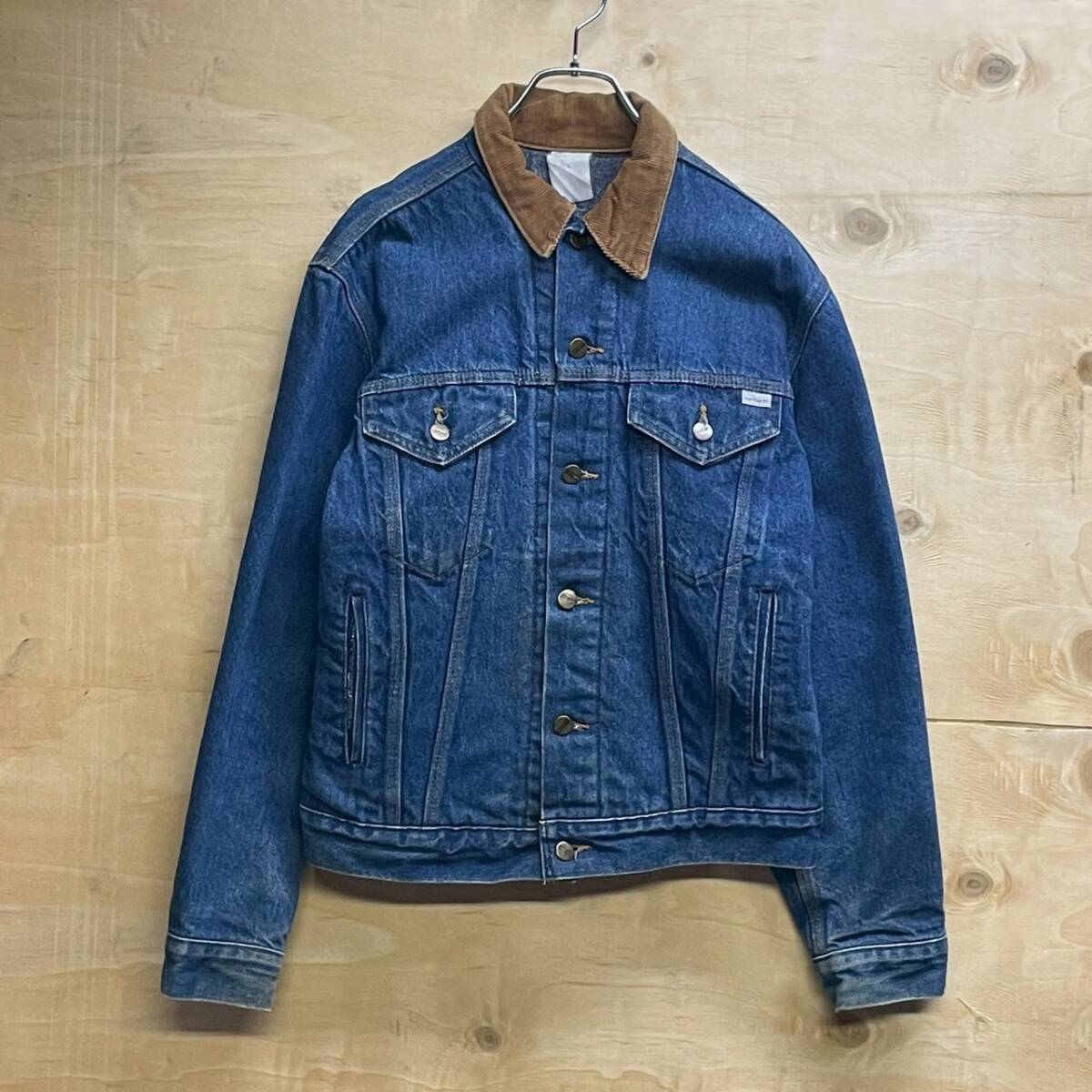 Carhartt デニムジャケット ダック地 裏地ブランケット トラッカー 40 襟コーデュロイ インディゴ ブルー カーハート拍卖