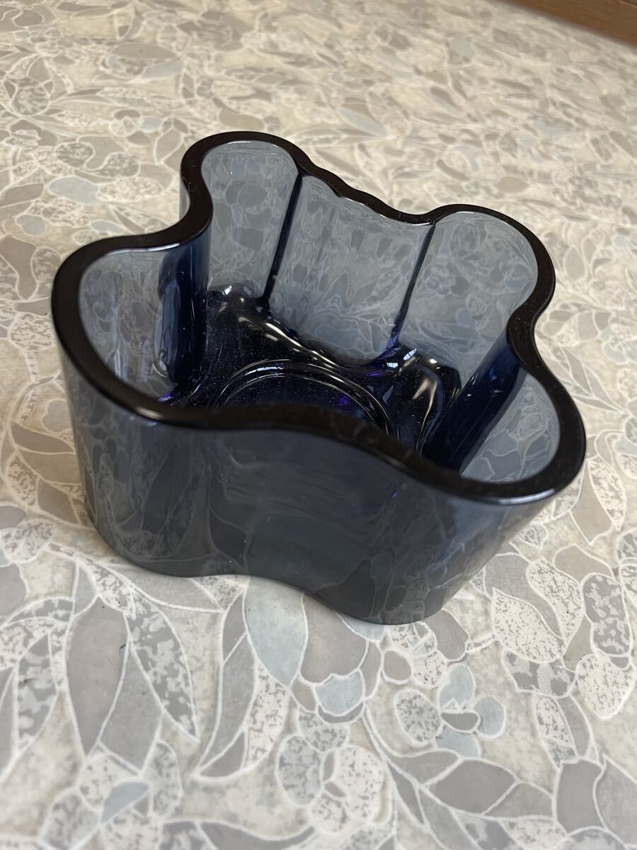 iittala イッタラ アルヴァアアルト コレクション キャンドルホルダー 55mm 青 ガラス拍卖