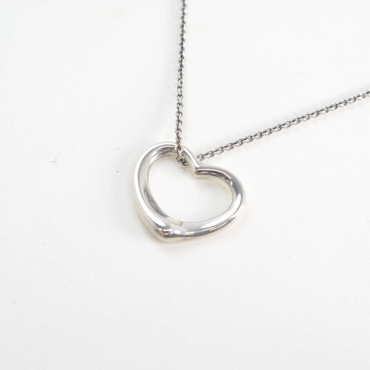 H.Wp 1円スタート TIFFANY & Co. ティファニー シルバー オープンハート 5.7g 925刻印 ネックレス拍卖