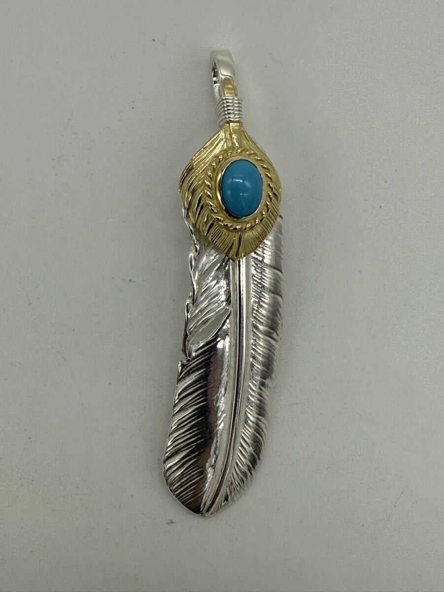 ゴローズ 新品 上金金縄ターコイズフェザー右②現行拍卖