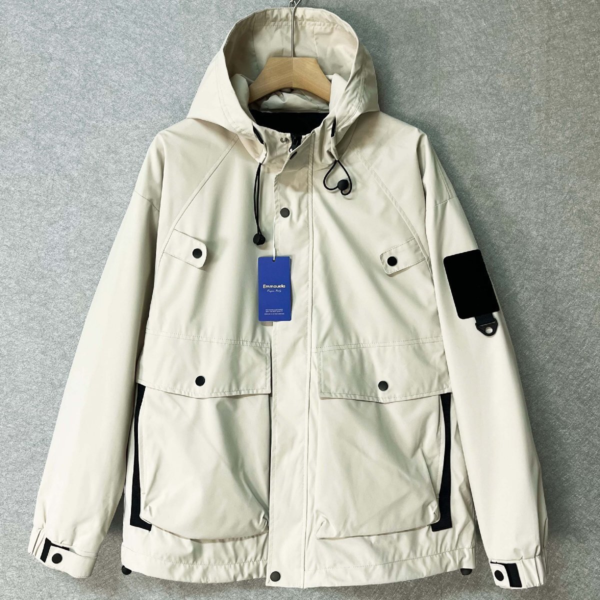 最高級・ジャケット 定価6万◆Emmauela・イタリア・ミラノ発◆上質 ソフト シンプル マウンテンパーカー ブルゾン アウトドア M/46拍卖