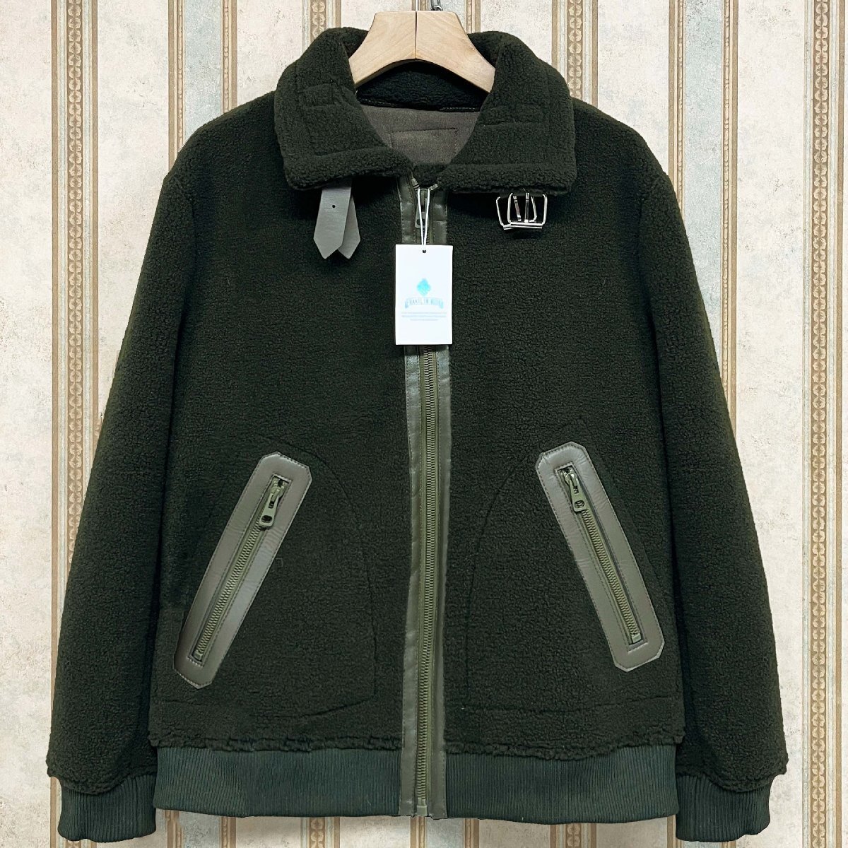 人気 定価7万 FRANKLIN MUSK・アメリカ・ニューヨーク発 ボアジャケット 上質ウール混 ソフト アウター コート カジュアル 秋冬 サイズ1拍卖