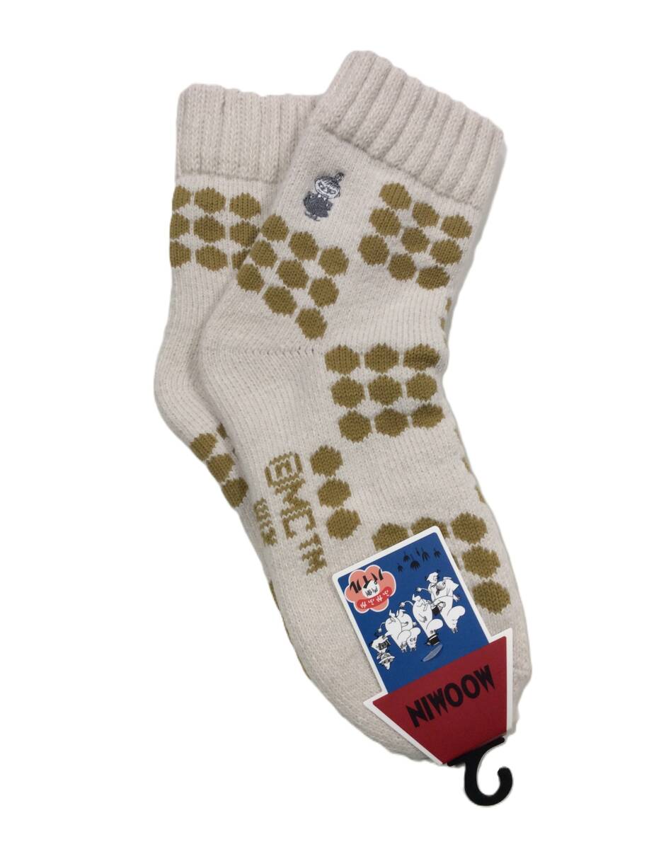 @【即決】▽MOOMIN ムーミン ソックス▽ 靴下 くつした リトルミィ 23~25cm 内側パイル あたたかい 冬 アイボリー // MNL-45-4515拍卖