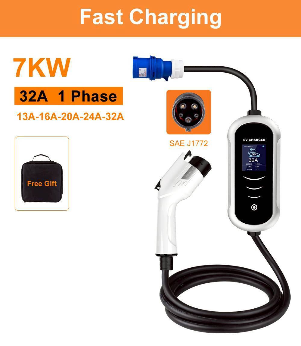 EVバッテリー EV充電器 200V 最強 32A 7kw 海外メーカー直送 ポルシェ ボルボ BMW リーフ プリウス 送料無料拍卖
