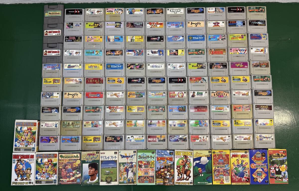 1103 スーパーファミコン ソフト 124点 まとめ 聖剣伝説2/ドラゴンボールZ/ボンバーマン3/ドンキーコング2/ドラクエV 等 動作未確認 拍卖