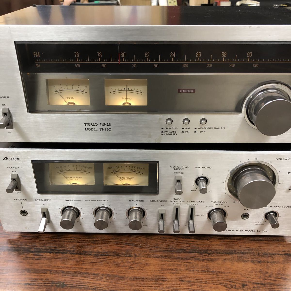 H3669 Aurex オーレックス SB-435 ステレオ プリメインアンプ/ ST-230 チューナー セット 通電動作確認済み 現状品拍卖