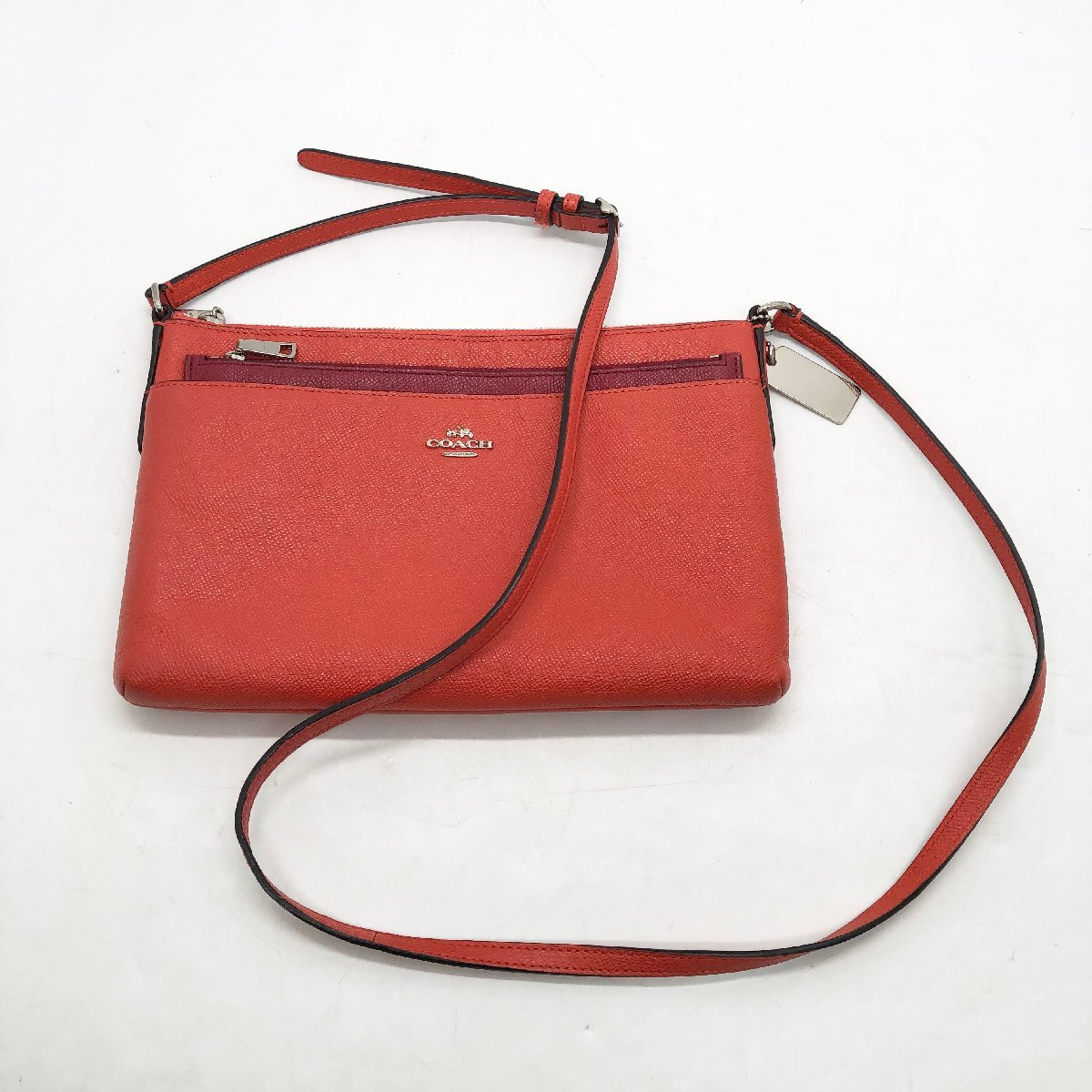 ◎P691 COACH コーチ ショルダーバッグ オレンジ ポーチ ミニショルダー(ma)拍卖