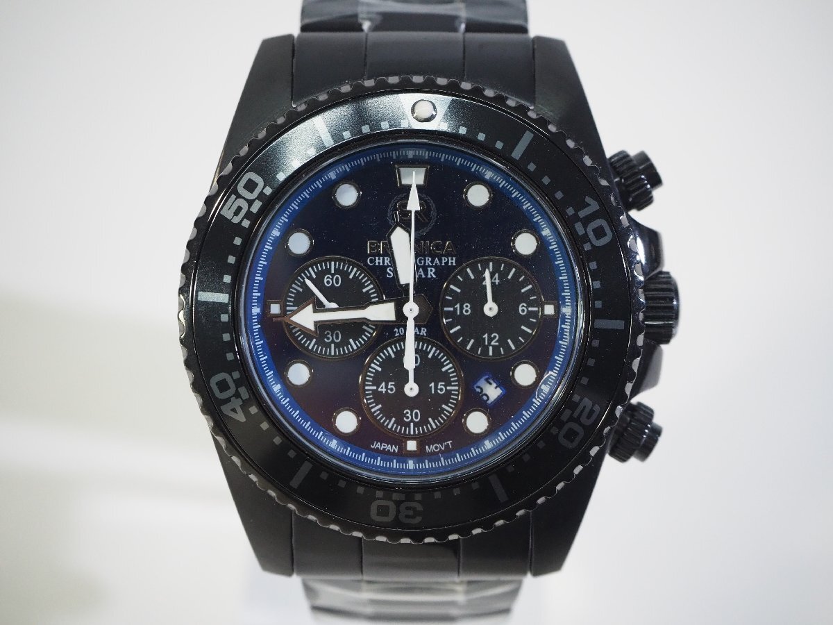 ☆092☆【未使用】 BRONICA ブロニカ BR-821-BNV ソーラー ダイバーズ 限定モデル クロノグラフ 20気圧防水 腕時計 メンズ拍卖