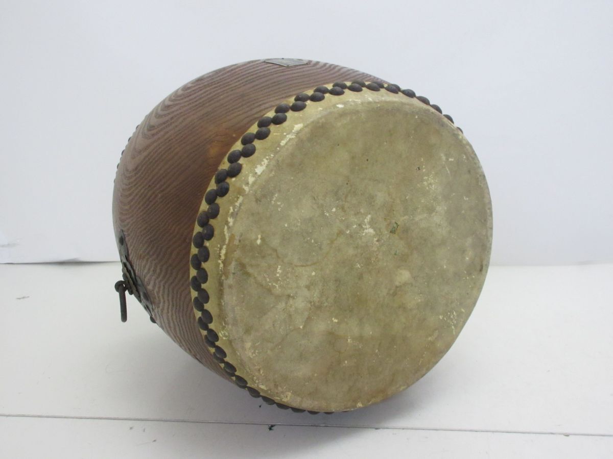 B2037-N41-3530 太鼓の山慶 和太鼓 堅牢無比 面径約30cm 胴長約39.5cm 和楽器 現状品1@名古屋拍卖