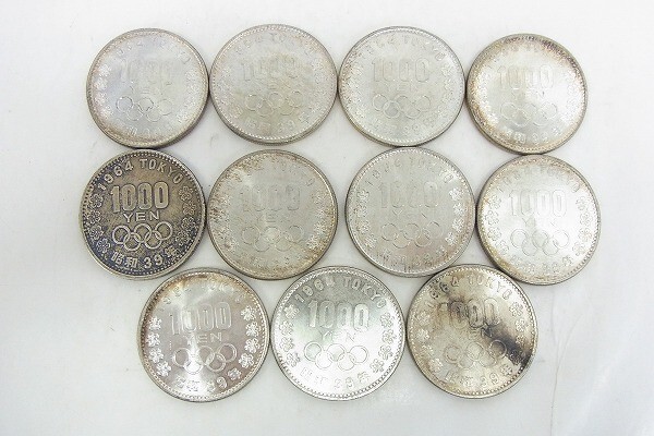 C485-X6-1470◎ 東京オリンピック 1964 千円 銀貨 現状品 ◎拍卖