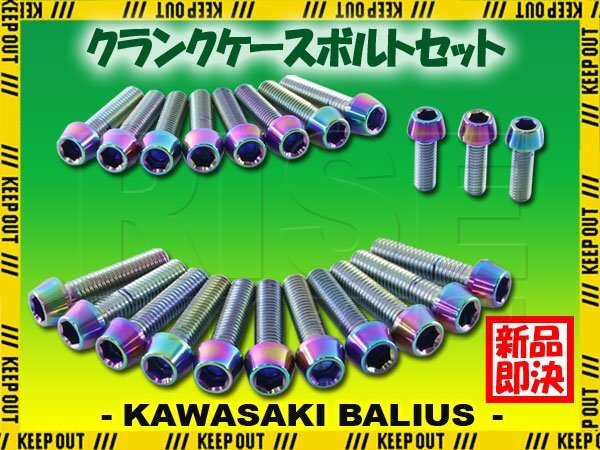 チタンボルト カワサキ バリオス/2専用 ZR250 クランクケース エンジンカバー ボルト セット 22本 焼き色 軽量化 カスタム拍卖