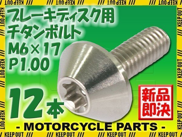 メール便OK!M6×17 P1.00 チタンボルト ブレーキディスクボルト 12本セット 6mm 17mm ピッチ1.0 ホンダ CBF1000 CBF1000 CBR1000RR拍卖