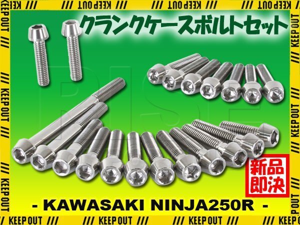 チタンボルト カワサキ ニンジャ250R専用 EX250K クランクケース エンジンカバー ボルト セット 21本 シルバー 軽量化 カスタム拍卖
