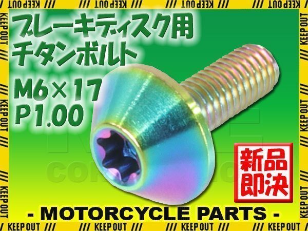 メール便OK!M6×17 P1.00 チタンボルト ブレーキディスクボルト 1本 6mm 17mm ピッチ1.0 ホンダ CBF1000 CBF1000 CBR1000RR CBR400RR拍卖