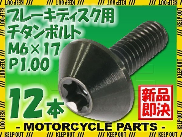 メール便OK!M6×17 P1.00 チタンボルト ブレーキディスクボルト 12本セット 6mm 17mm ピッチ1.0 ホンダ VFR750 VFR800 VTR1000F TR1000拍卖