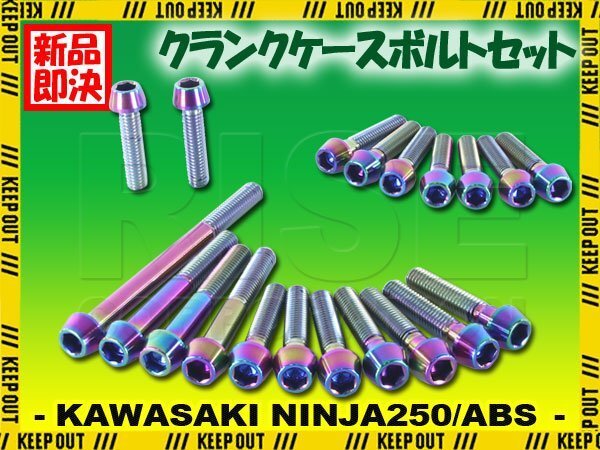 チタンボルト カワサキ Ninja250/ABS専用 ニンジャ250 EX250 2015-2017(EX250LE011634 -) クランクケース エンジンカバー 20本 焼き色拍卖