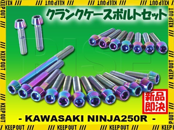 チタンボルト カワサキ ニンジャ250R専用 EX250K クランクケース エンジンカバー ボルト セット 21本 焼き色 軽量化 カスタム拍卖