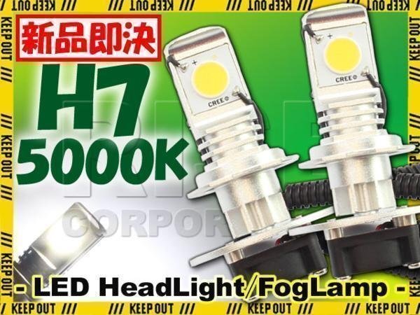CREE製 バイク用 H7 LED ヘッドライト フォグランプ 5000K 5000ケルビン 2灯分 冷却ファン付き 高性能デジタルコントローラー 12V・24V用拍卖