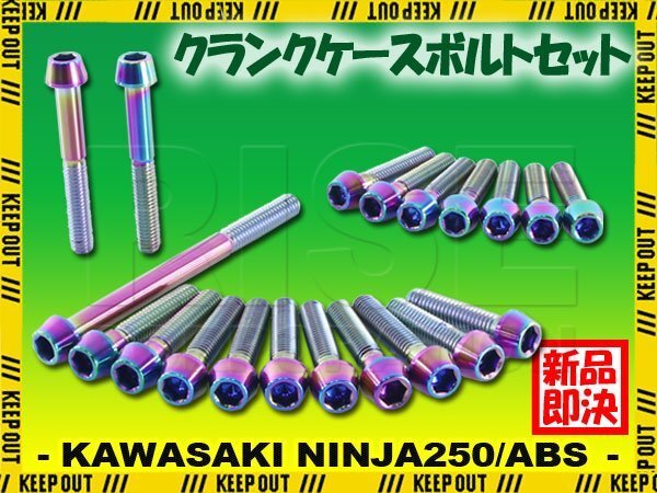 チタンボルト カワサキ Ninja250/ABS専用 ニンジャ250 EX250 2013-2014 クランクケース エンジンカバー ボルト セット 20本 焼き色 ネジ拍卖