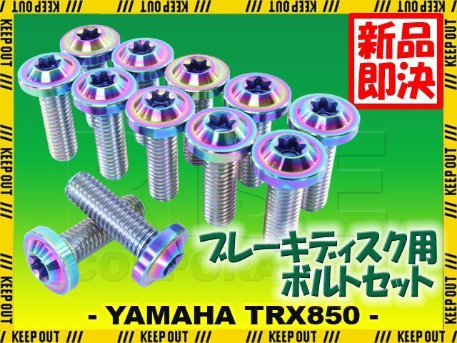 メール便OK!チタンボルト ヤマハ TRX850専用 ブレーキディスクボルト フロント用 12本セット M8×25 P1.25 焼き色 軽量化 カスタム ネジ拍卖