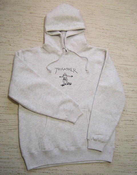 セール 送料無料 スラッシャー GONZ ゴンズ アート プルオーバーパーカー 裏起毛 アッシュグレー M TH8528 メンズ ユニセックス拍卖