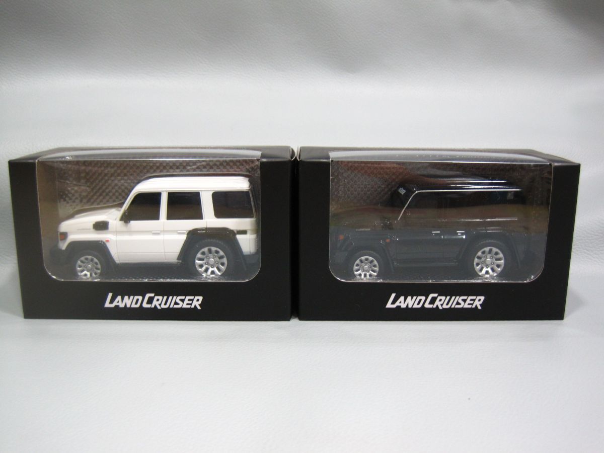 F1-668■即決 未使用品 TOYOTA LAND CRUISER トヨタ ランクル ”70” プルバックカー ミニカー ランドクルーザー ブラック/ホワイト 計2点拍卖