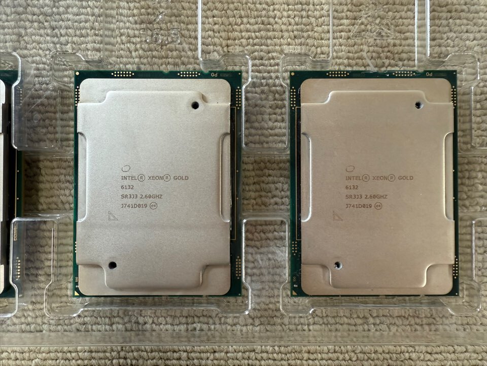 同一ロット2個セット Intel Xeon Gold 6132 14Core 2.60GHz SR3J3 19.25MB 140W CPU Processor 動作品拍卖