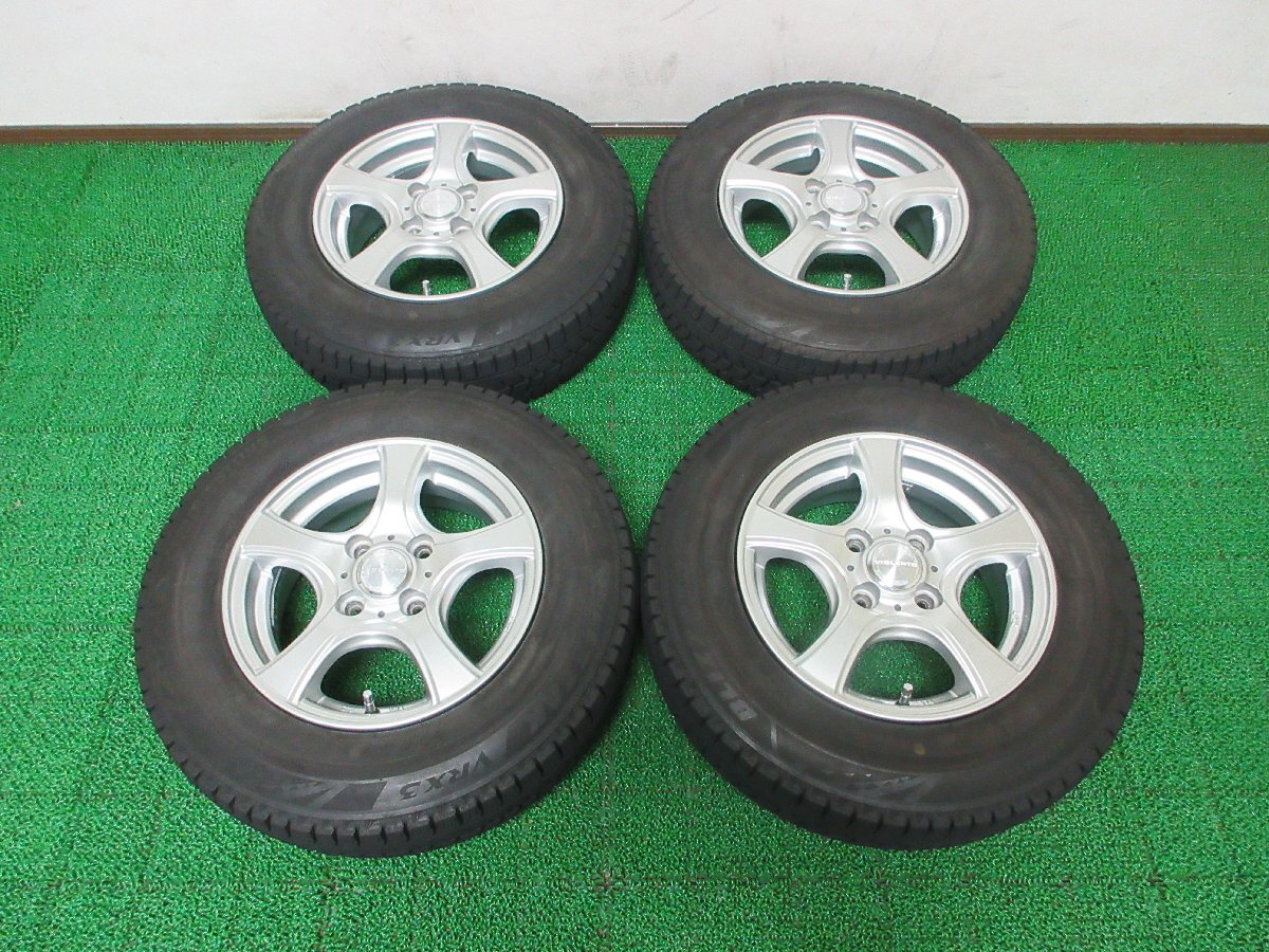 F833 SALE品【条件付 送料無料】155/80R13 超溝高 8.5分山 ブリヂストン スタッドレス VRX3 ♪ 21年製 ホイールセット 4本 激安 パッソ 等拍卖
