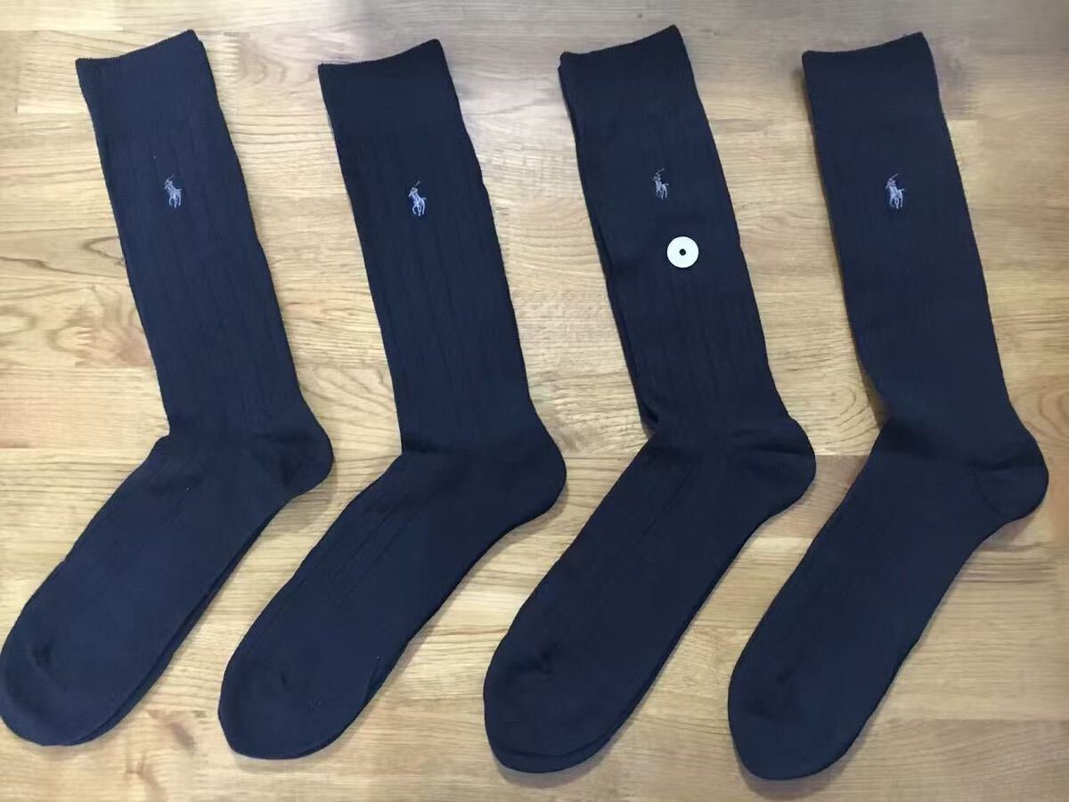 新品ポロラルフローレンメンズソック靴下4足セット55黒拍卖