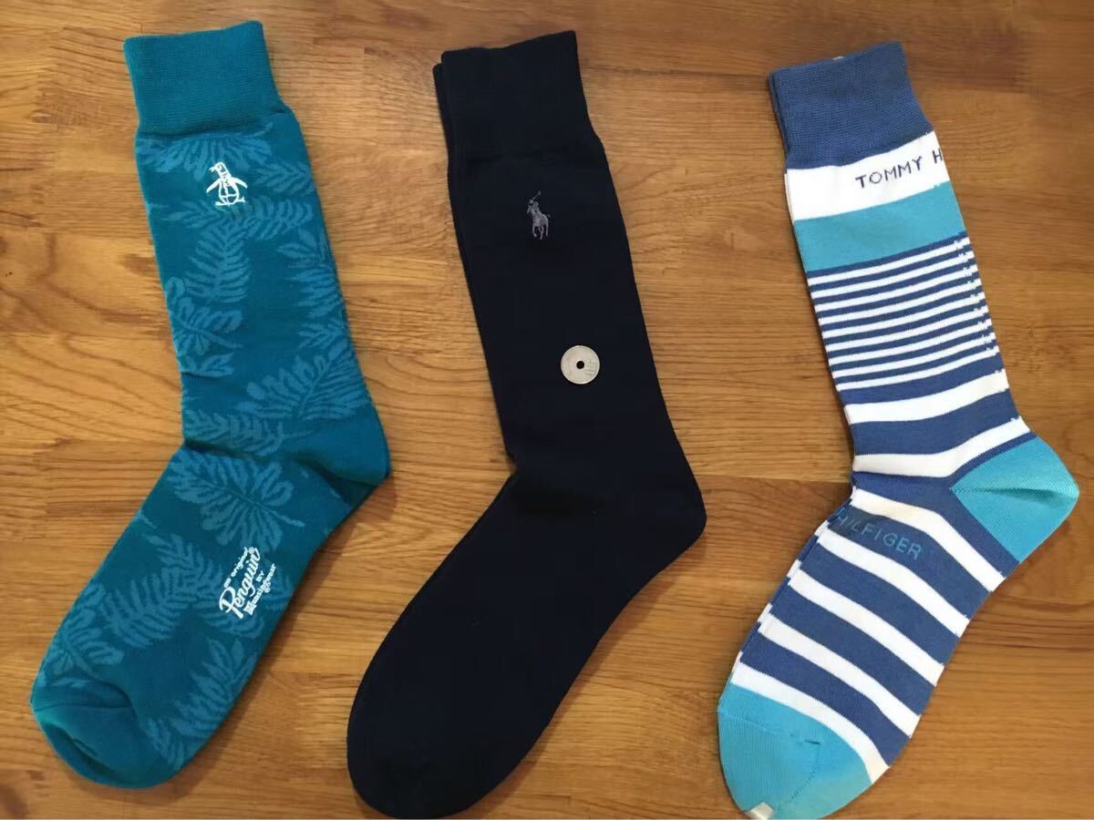 新品マンシングウェア MUNSIGWEAR ラルフローレンメンズ靴下3足セット2拍卖