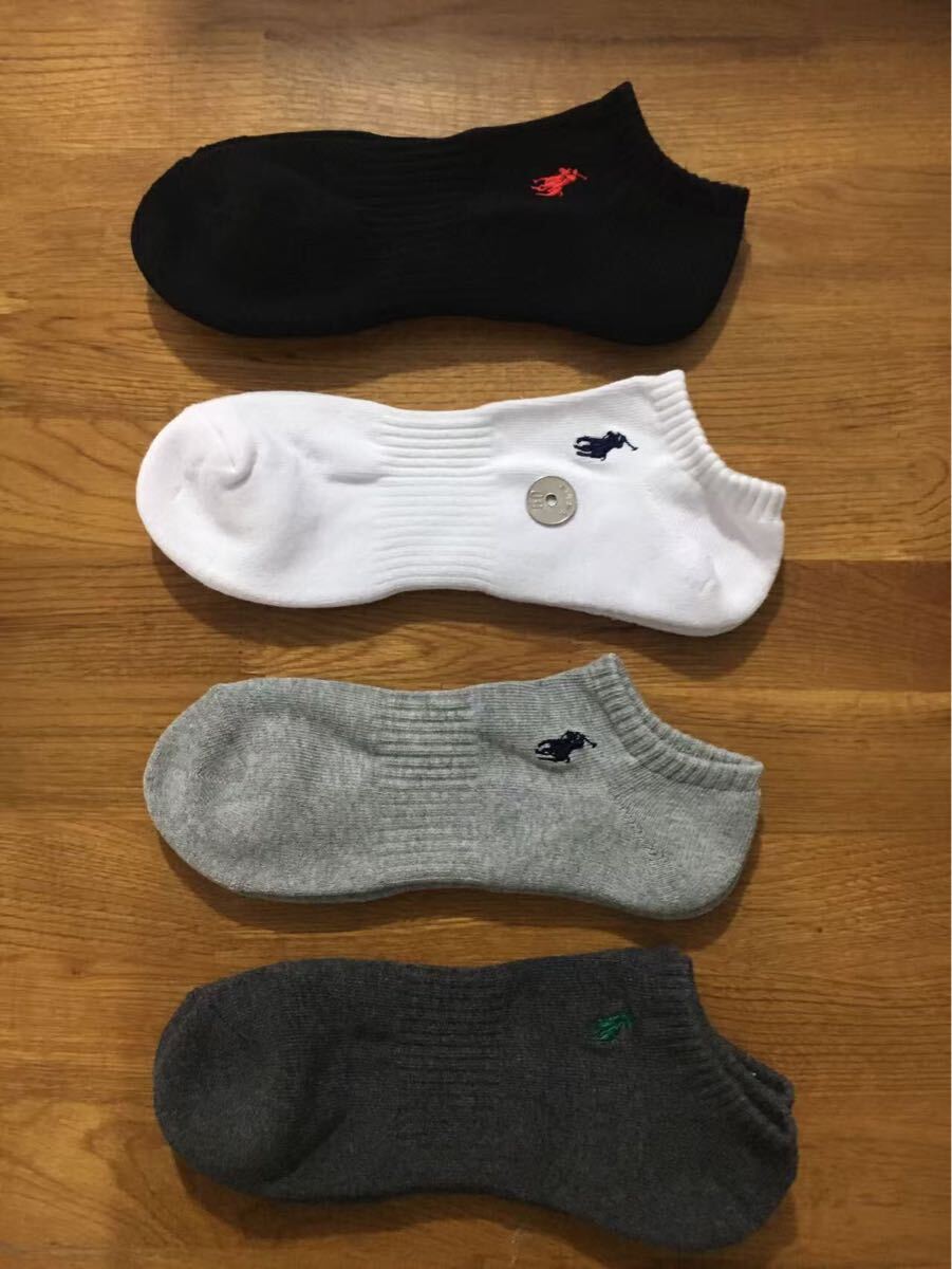 新品ポロラルフローレン メンズソックス靴下 4 足セット33拍卖
