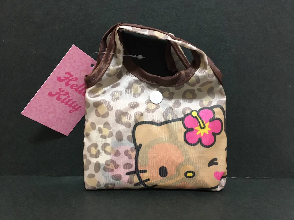 SANRIO/サンリオ エコバッグ☆彡 ハローキティ ヒョウ柄ブラウン☆ 収納ミニバッグ付 新品 スモール・プラネット拍卖
