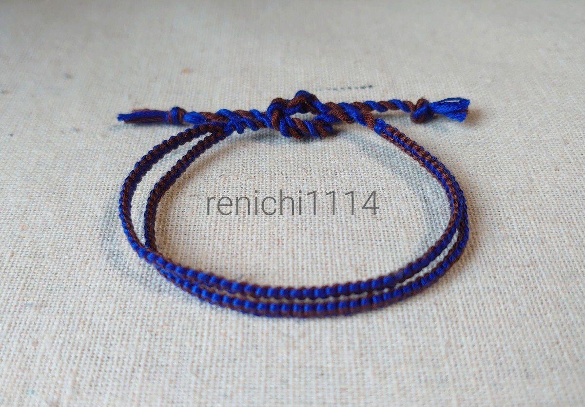 2連ミサンガ☆青&ブラウン☆リバーシブル☆アンクレットにも拍卖