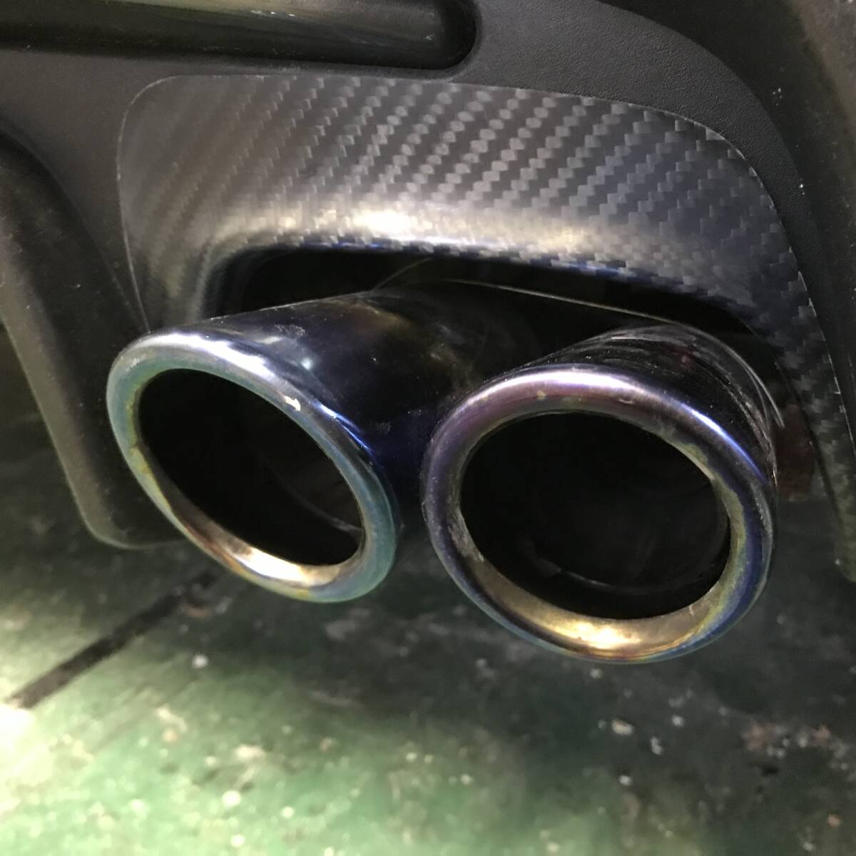 FIAT フィアット 500 アバルト 後期型 デュアルマフラー用 カーボンマフラーガーニッシュset アウトレット品拍卖