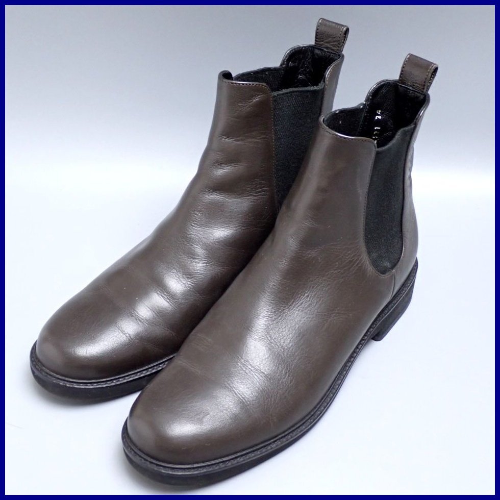 ★マーガレットハウエルアイデア サイドゴア ショートブーツ レディース24.0cm/ダークブラウン/レザー/ヒール高約3cm&0516300099拍卖