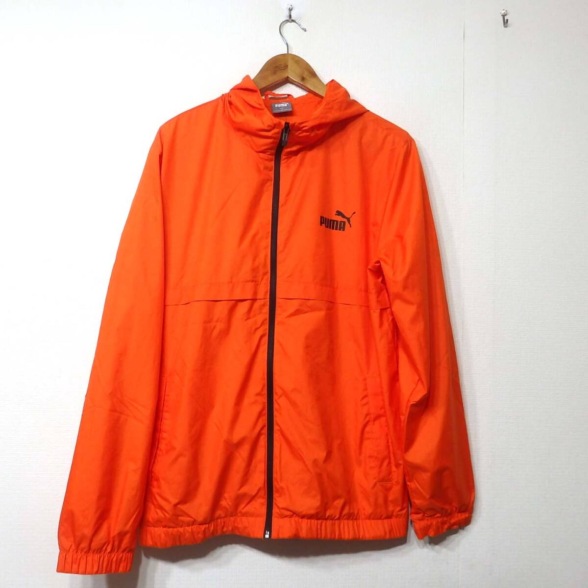 【送料無料】プーマーパーカージャケット/スポーツ/ジップアップフーディー オレンジ XLサイズ 薄手 PUMA拍卖