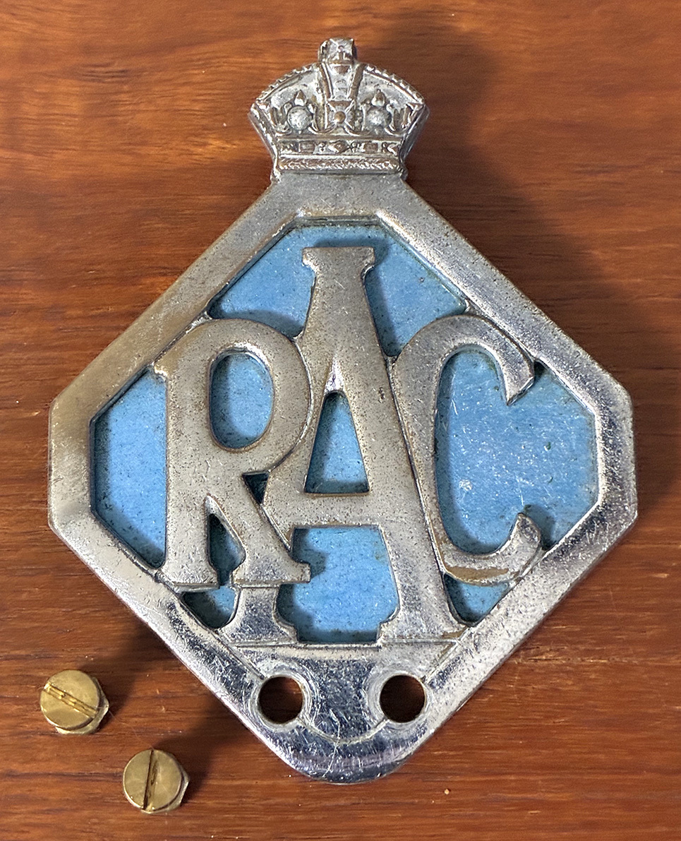1940〜50年代 英国製 RAC グリルバッジ(プレートタイプ)ビンテージ 当時物 Royal Automobile Club England Mini Vespa Lambretta などに 拍卖