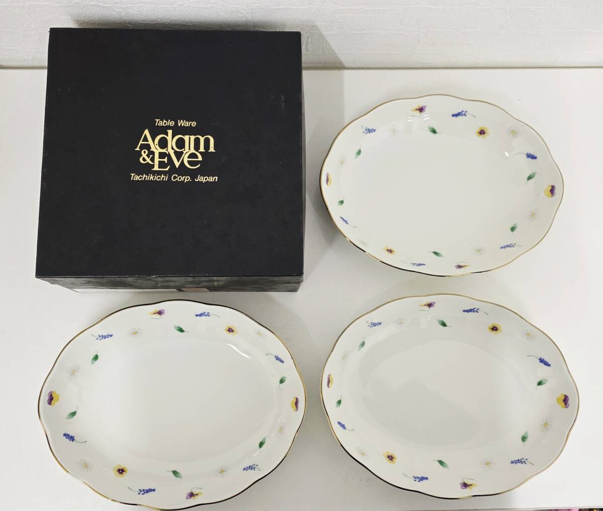 E-1220 【同梱不可】980円~ 未使用品 Adam&Eve 食器 3枚セット パスタプレート皿 947-484 キッチン用品 お皿 拍卖