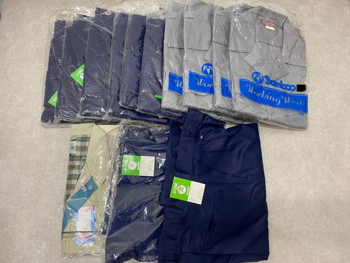 E-1360 【同梱不可】980円~ 未使用品 作業着 まとめ LLサイズ ブルゾン パンツ ジャンバー 会社名刺繍あり 美品拍卖
