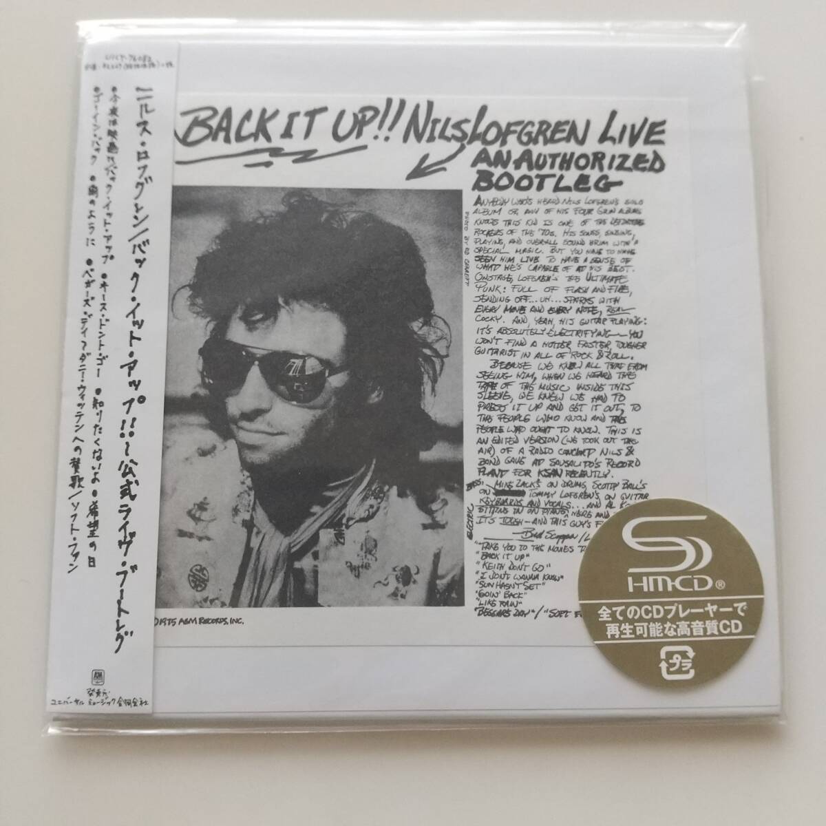 【SHM-CD 紙ジャケット】 ニルス ロフグレン / バック イット アップ 公式ライヴ ブートレグ Nils Lofgren 紙ジャケ拍卖