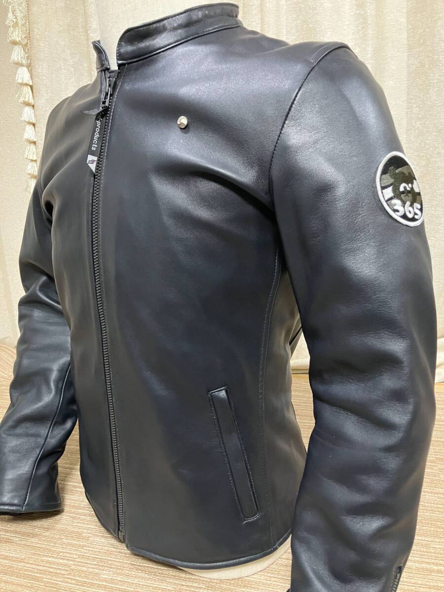 HYOD 365 羊革製ライディングレザーJKT ダークネイビー色 Lサイズ 身長168-172cm 肩/肘/背/胸部D3Oパッド付き 良品拍卖