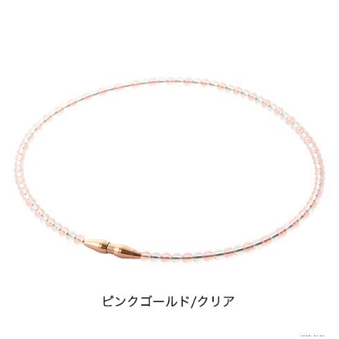 ★ファイテン★phiten★RAKUWAネックレス EXTREME クリスタルタッチ ピンクゴールド/クリアー 50cm拍卖