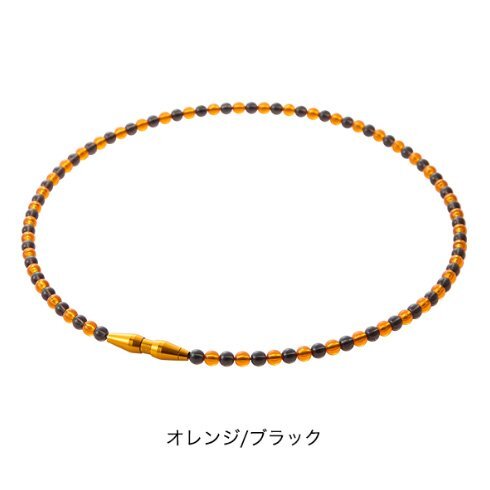 ★ファイテン★phiten★RAKUWAネックレス EXTREME クリスタルタッチ オレンジ/ブラック 50cm拍卖