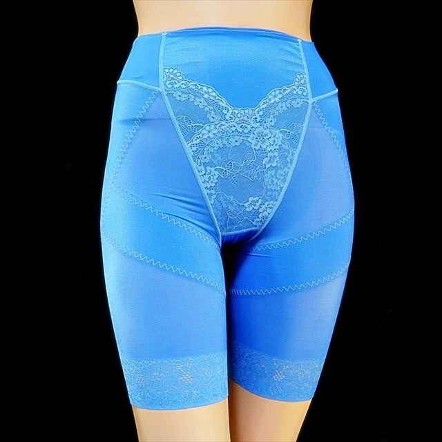 CE5-T95☆//新品同様♪ドキドキしっぱなしのうるつや光沢ブルー☆Lサイズ*ガードル※一番安価な送料はゆうパケットなら250円拍卖