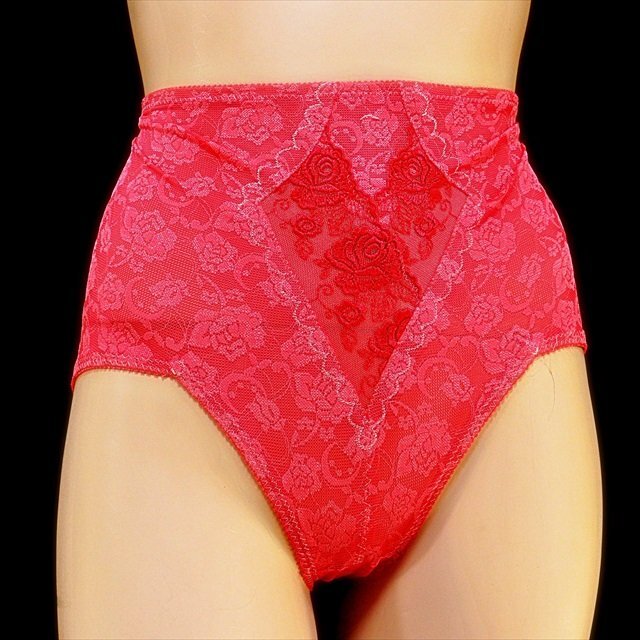 CX5-687//大きめのXL/82サイズ☆レッドピンクの総レースがゴージャス☆NBF/ショートガードル※一番安価で送料はゆうパケット250円拍卖