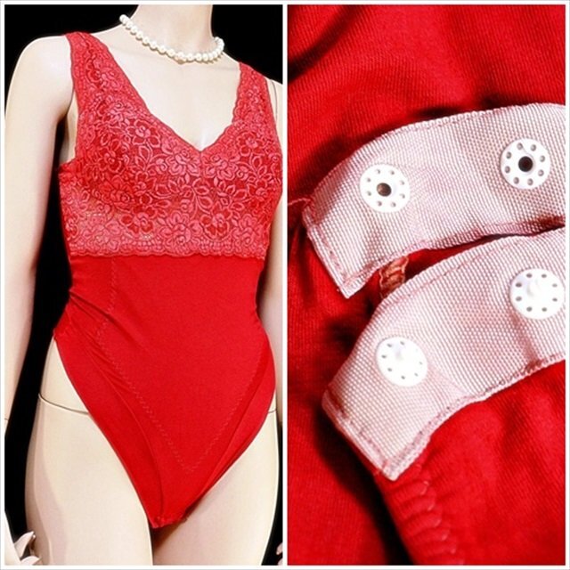 CX5-683//ビッグなLサイズ☆クラシカルなディープレッド☆クロッチ開閉*日本製/ボディブリファー※一番安価な送料はゆうパケット250円拍卖