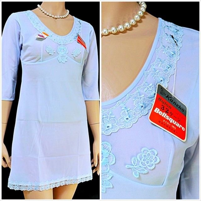 CE5-X16☆//Kaneboカネボウ☆新品タグ付き袋入り♪ナイロン100%☆伸縮性有*袖ありスリップ※一番安価な送料はゆうパケットなら250円♪拍卖