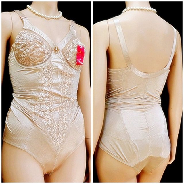 CX6-058//新品タグ付き☆スタイルアップ効果抜群☆優雅なパールベージュ☆クロッチ開閉*ボディスーツ※一番安価で送料ゆうパケット280円拍卖